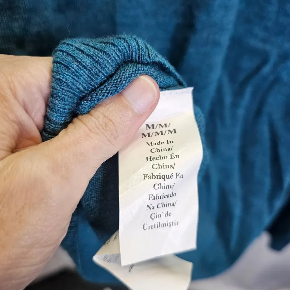 Original Penguin By Munsingwear Teal Merino Wool Sweater Size Medium